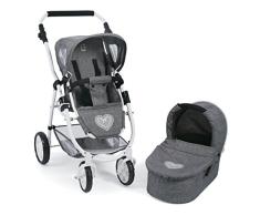 Bayer Chic 2000 638 76 Kombi-Puppenwagen Emotion 2-in-1, Jeans grau