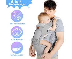 Lictin Babytrage Bauchtrage 3,5-20kg für Neugeborene 6 in 1 Ergonomische Baby Trage für alle Jahreszeiten mit CE Zertifizierung