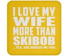 I Love My Wife More Than Skibob - Drink Coaster Athletic Gold Untersetzer Rutschfest Rückseite aus Kork - Geschenk zum Geburtstag Jahrestag Muttertag Vatertag