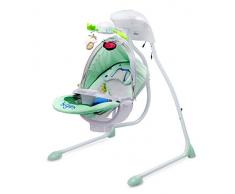 CARETERO Bugies Babyschaukel Babywippe Schaukelwippe drehbarer Sitz Timer elektronisches Mobile mit Lichern, Farbe: Mint