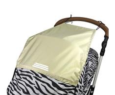 Universal Sonnensegel für Kinderwagen Sonnenschutz mit UV Schutz 50+, Markise für Kinderwagen mit Reflektierend Band Buggy Sonnenverdeck Verstellbar Kinderwagen Sonnendach ZJ RIGHT Beige