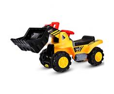 COSTWAY Sitzbagger Kinderbagger Bagger Spielzeug Schaufelbagger Sandbagger Rutschbagger