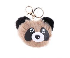 Rosa Plüsch-Panda Schlüsselanhänger Stofftier Ornamente Anhänger Schlüsselanhänger befestigt Halter for Rucksack-Handtasche Schultertasche zcaqtajro (Color : Khaki)