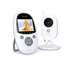 Victure Babyphone mit Kamera, Baby Monitor Video Überwachung mit 2.4 Digital LCD Bildschirm Wireless,Gegensprechfunktion,VOX, Nachtsicht, Wecker, Temperaturüberwachung, Wiederaufladbarer Akku