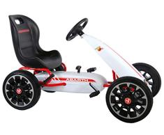 ABARTH Kettcar ab 4 Jahre bis 6 Jahre in weiß - buynext24 - Gokart Tretauto mit hochwertigen Kunststoffrädern