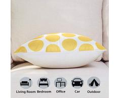 JOTOM Kissenbezug 45x45cm Pflanzen Blätter Dekokissen Gelb Wurfkissen Sofakissen Bezug Geometrische Muster Gelb Schwarz Kissenhülle 4er Set