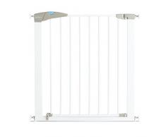 Lindam Shure Shut Axis Türschutzgitter mit Druckbefestigung ohne zu Bohren-Weiss-Verstellbreite 76cm bis 82cm, maximum 117cm mit Verlängerung