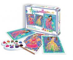 Sentosphere 3906330 Aquarellum Malset für Kinder, Motiv Glamour Girls, große Malvorlagen, Bastelset, Kreativ-Set, DIY