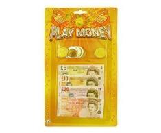 Kinder Spielgeld für Geschäft Rollenspiel Britische Pfund Geldscheine und Münzen Spielzeug