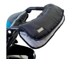 Handwärmer/Handmuff (Mit kuschelweichen FLEECE) für Kinderwagen/Buggy / Sportwagen (SCHWARZ/HELLGRAU)