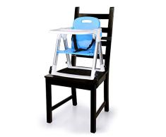 GOSFUN Baby Sitzerhöhung Stuhl, Esszimmerstuhl für Babys und Kleinkinder, Hochstuhl mit Tragbarer Klappsitz und Sicherheitsgurt 6 Monate- 3 Jahre (Blau)