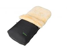 Fellhof Lammfell-Fußsack Garmisch, OEKO-TEX® Standard 100 zertifiziert, 45x97 cm, wind- und wasserdicht, Rückenteil abzipbar, waschbar bis 30° C (schwarz)
