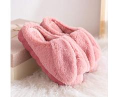 TAYIBO Damen Herren Kuschelig Hausschuhe,Plüschkaninchen-Baumwollhefterzufuhren, weibliches Winterinnenhaus -40-41_red,Plüsch Indoor Bequem Wärme Pantoffeln