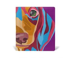 COOSUN Duchshung Hund Malbuch Sox dehnbare Buchdeckel, geeignet für die meisten Hardcover Lehrbücher bis zu 9 x 11. leimlose, PU-Leder-Schule-Buch-Schutz 9-x-11-Zoll mehrfarbig