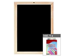 Bartl GmbH Kreidetafel Schultafel klein ca. 40 x 30 cm inkl. 12er Set farbige Kreide, Maltafel, Schulkreide staubarm