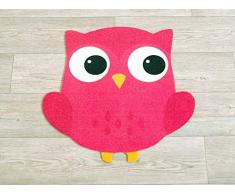 Zala Living Kurzflor Kinder Eule mit Konturenschnitt Pink Teppich Konturteppich, Polyamid, rosa, 100 x 100 x 0,5 cm