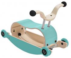 WISHBONE mini FLIP mix & match 3in1 - Laufwagen + Rutschauto + Schaukel in Farbe: Top aqua + Base aqua + Räder aqua