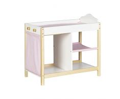 roba Puppenkommode und Puppenbett in einem, Puppenmöbel Serie „Scarlett“, Puppenmöbel inkl. textiler Ausstattung, Puppenzubehör, weiß lackiert