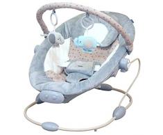 Babywippe mit Musik und Vibration Babyschaukel Babywiege Spielebogen stabiles Metallgestell grau/Stars