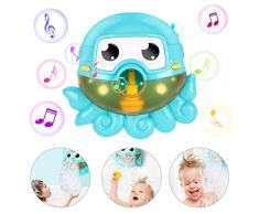 Gifort Seifenblasenmaschine Badewanne, Baby Badewannenspielzeug, Bubble Blase Badespielzeug, Octopus Seifenblasenmaschine Wasserspielzeug mit 42 Musik Lied für Kinder Geschenk