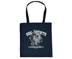 Lustige Einkaufstasche aus Stoff mit Motiv für Tierliebhaber - Dog Sports - Weimaraner - Hund - Geschenk - Tasche