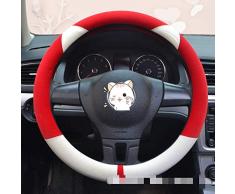 Neue Kurze Plüschkatze Lenkradabdeckung Auto Cartoon Niedlichen Wind Winter 38cm rot