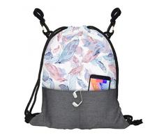 Kinderwagen Organizer Buggy Tasche Baby Wickeltasche Trolley Kinderwagentasche mit Befestigungshaken Modische Universal Turnbeutel Organizer Für Mutter Palme 3 [075]