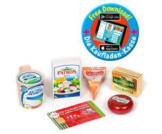 Polly Kaufladen Zubehör 5-teilig Käse-Butter-Set Miniaturen | Kinder Spielzeug für den Kaufmannsladen | Kinderkaufladen