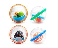 Munchkin - Schwimmende Seifenblasen Badespielzeug, 4er-Pack, Modell Sortiert