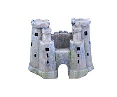 Cratone Miniatur Feengarten antikes Schloss Ornament Puppenhaus Pflanztop-Figur DIY Handwerk für Garten Outdoor Home Decor, grau, 2×4×4cm
