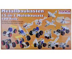 Metallbaukasten 15-in-1 Multibausatz 500 Teile von Tronico 15 Verschiedene Modelle