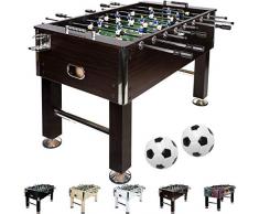 Maxstore Kickertisch Leeds in 5 Farben, Tischfußball, Tischkicker, inkl. 4 Bälle + 2 Getränkehalter, ca. 60kg - Dunkelbraun