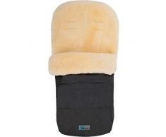 Winterfußsack/Fußsack (100% ECHTES LAMMFELL) für Kinderwagen/Buggy/Jogger Kinderwagenfußsack (SCHWARZ)