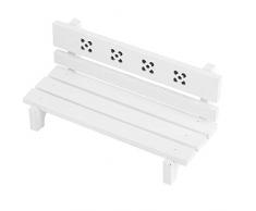 Zerodis 1/12 Skala Puppenhaus Holz Parkbank Simulation Miniatur Möbel Stuhl Park Sitz Mini Puppenhäuser Landschaft Kunst DIY Handwerk Ornament Fee Garten Deko Puppe Spielzeug Zubehör(Weiß)