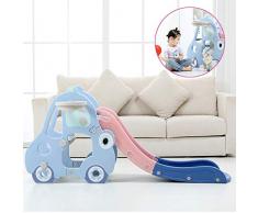 Winter Kinderrutsche, Baby Faltschlitten mit Basketballkorb, Outdoor Garden Toy Climbing Slide Steps