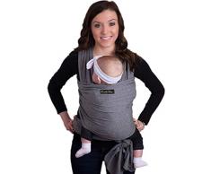CuddleBug 9-in-1 Tragetuch Baby Erstausstattung + Tragetuch Baby – Babytrage Neugeborene & Kleinkinder bis 16 Kg - Hände frei Baby Tragesystem- Ideal für Babyparties - Einheitsgröße - Grau