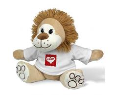 printplanet Kuscheltier mit Namen Rosemarie - Stoff-Löwe mit Design Rosenherz - Stofftier, Plüschtier