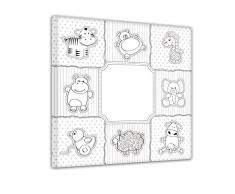 Einführungsangebot: Bilderdepot24 - Collage Kuscheltiere - Ausmalbild auf Leinwand, aufgespannt auf Rahmen - Quadrat-Format - 30x30 cm - fertig gerahmt, direkt vom Hersteller