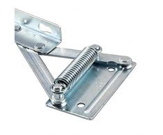 Gedotec Eckbankscharnier Klappkonsole Klappenträger für Sitzplatten aus Holz | Truhenbank-Beschlag mit Feder | Plattengewicht bis 12 kg | Stahl verzinkt | 1 Paar Truhen-Beschläge (Links + Rechts)