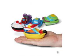 JUNSHEN Badespielzeug Geschenkset(6PCS)Mit Kostenlos Aufbewahrungstasche,Bad Boot Spielzeug,Bath Boat Toys,Schwimmenden Boot Badespaß Zeit Großes Geschenk für Baby