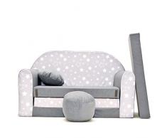 millybo Kindersofa Couch Kindercouch 3in1 Kinder Sofa Spielsofa Minisofa grau (MI-A39)