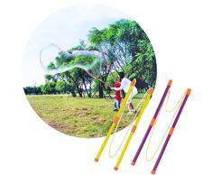 boogift 2 Paare Stab Seifenblasen, Giant Bubble Schnurstäbe Seifenblasen-Stab teleskopische Entwurfs-einfache Tragen für Garten Spielzeug Outdoor Spielzeug