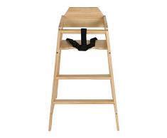 lyrlody Babystuhl, Holz Hochstuhl Treppenhochstuhl Kinderhochstuhl mit Sicherheitsgurt Kinderstuhl für Babys ab 12 Monaten, 53,8 * 48 * 78 cm