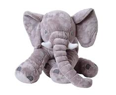 TE-Trend XXL Kuscheltier Plüschtier Kuschelkissen Elefant Elefantenkissen Stofftier Plüschelefant 68cm Grau