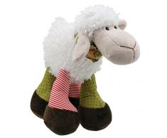 Lashuma Stofftier Lamm 23 cm, Plüschtier Schäfchen Stehend, Flauschiges Kuscheltier Schaf Weiß als Einschlafhilfe