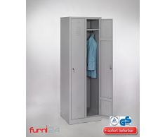 Furni 24 Garderobenschrank Schließfach Spind Umkleideschrank Kleiderschrank Abteilbreite 30 cm 2-türig fertig montiert Verschiedene Ausführungen verfügbar