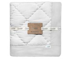 VABY - Krabbeldecke OEKO-TEX® (Grau), aus Baumwolle 120x120 cm, handgefertigt, Laufgittereinlage, Spieldecke quadratisch, Junge und Mädchen