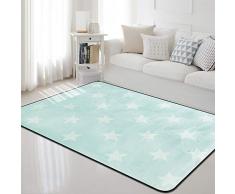 MU Teppich - Nordischer Fünfzackiger Sternteppich, Wohnzimmerschlafzimmer-Beiläufige Hauptbodenmatte/Einfacher Teppich,C,100 * 150CM