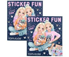 Depesche 10740 Malbuch mit Stickern, TOPModel Hund, ca. 23,5 x 21 x 0,5 cm, bunt (2X Stickerbuch)