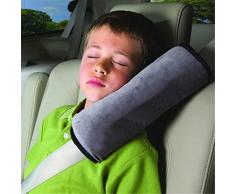 HENGSONG Schlafkissen Nackenstütze für Kinder Auto Baby Kind Sicherheitsgurt Autositz Kopfkissen Gürtel Pillow Schulterschutz (Grau)